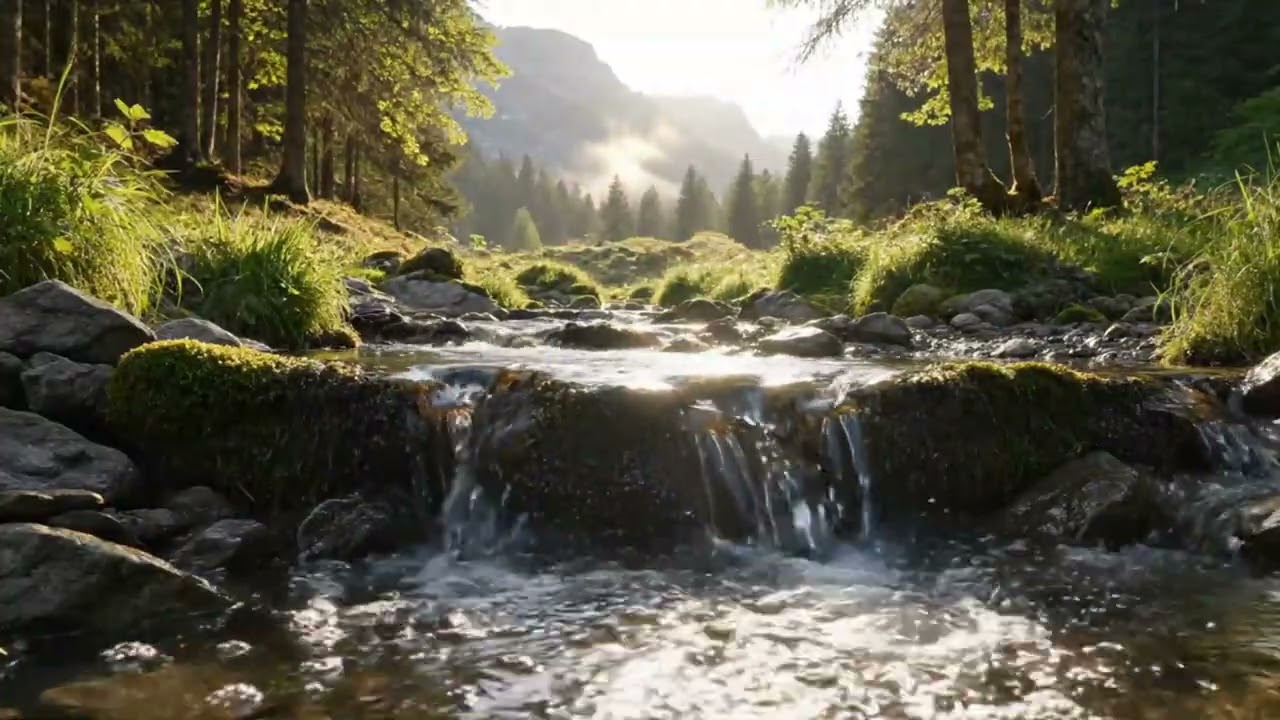 Relaxing Sounds for Stress Relief – Peaceful Mountain Stream ASMR