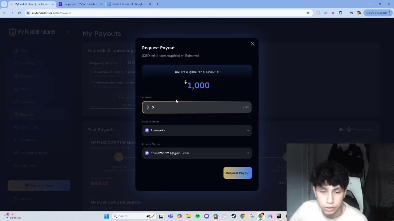 Requesting a Payout with MyFundedFutures! (core account)