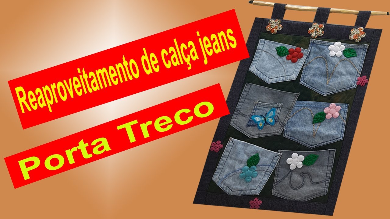 Reaproveite bolsos de calça jeans com esse Porta treco!!!!