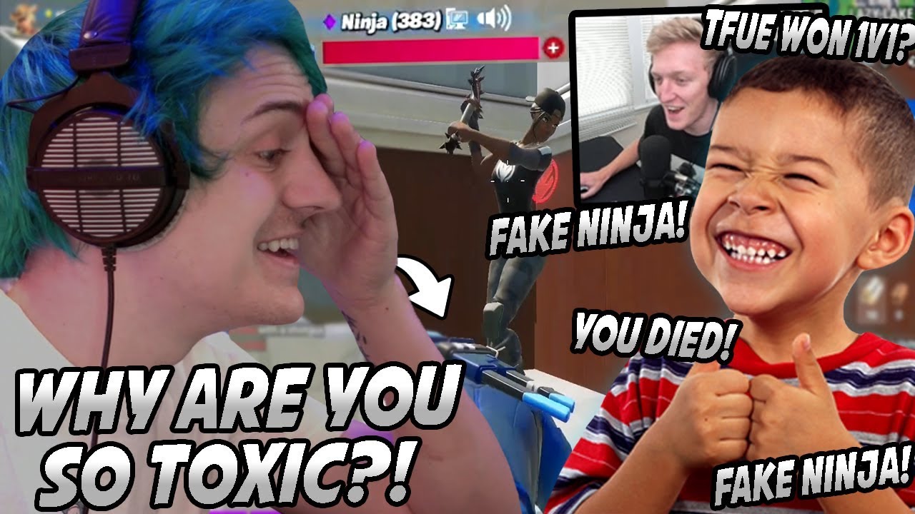 Ninja Gets ANNOYED After Kid Is CONVINCED That He's A FAKE Ninja & Asks About His 1v1 With Tfue!