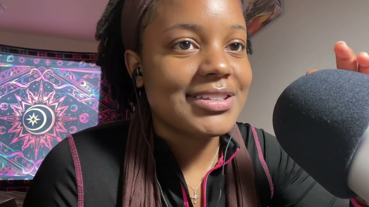 ASMR fast tapping, foam mic scratching, fast hand and mouth sounds, & trigger words :P