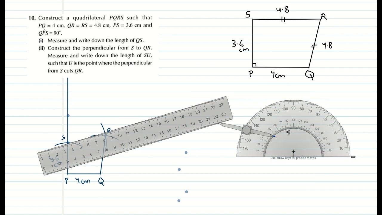 Q10 EX 12B Chapter 12 Geometrical Construction pg 310 O level math D1 OXFORD NEW SYLLABUS MATHEMATIC