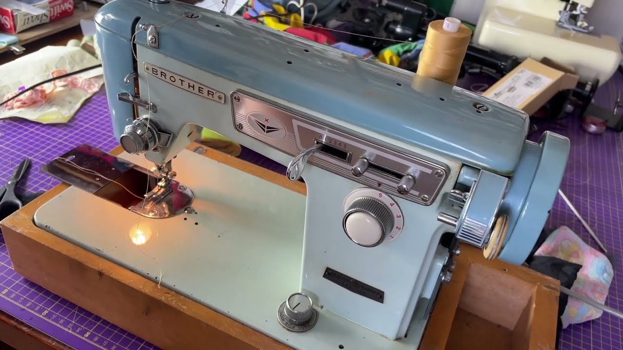 Winding a bobbin on a vintage Brother sewing machine