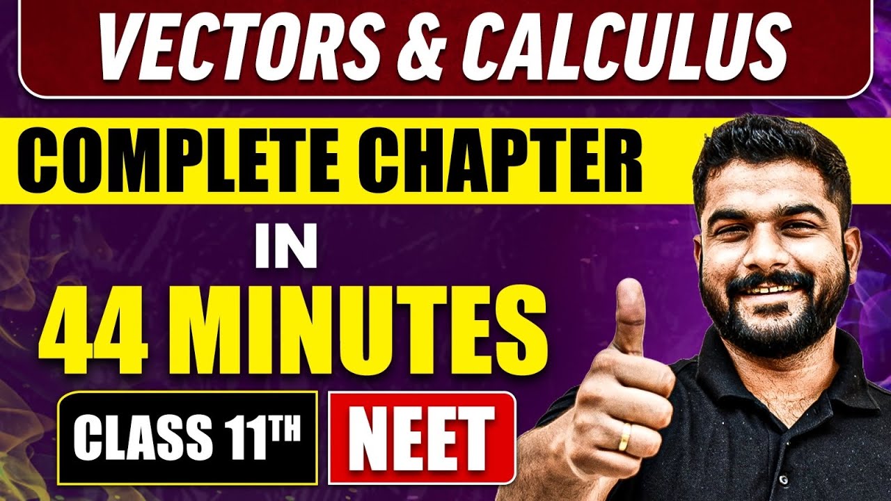 VECTORS AND CALCULUS in 44 Minutes | Full Chapter Revision | Class 11 NEET