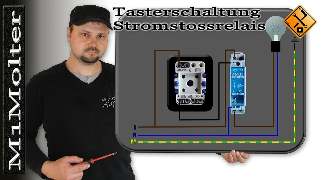 Tasterschaltung Stromstossrelais anschlie&szlig;en Anleitung von M1Molter