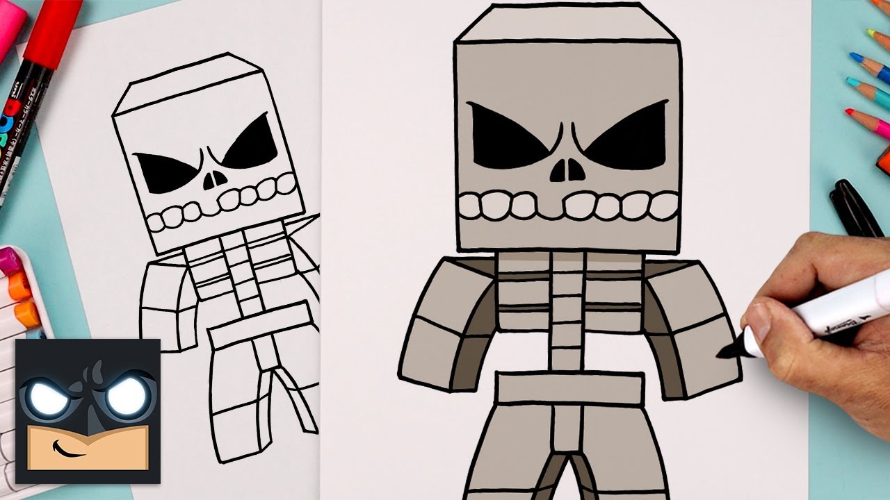How to Draw Minecraft Skeleton | Step by Step Art Lesson for Beginners