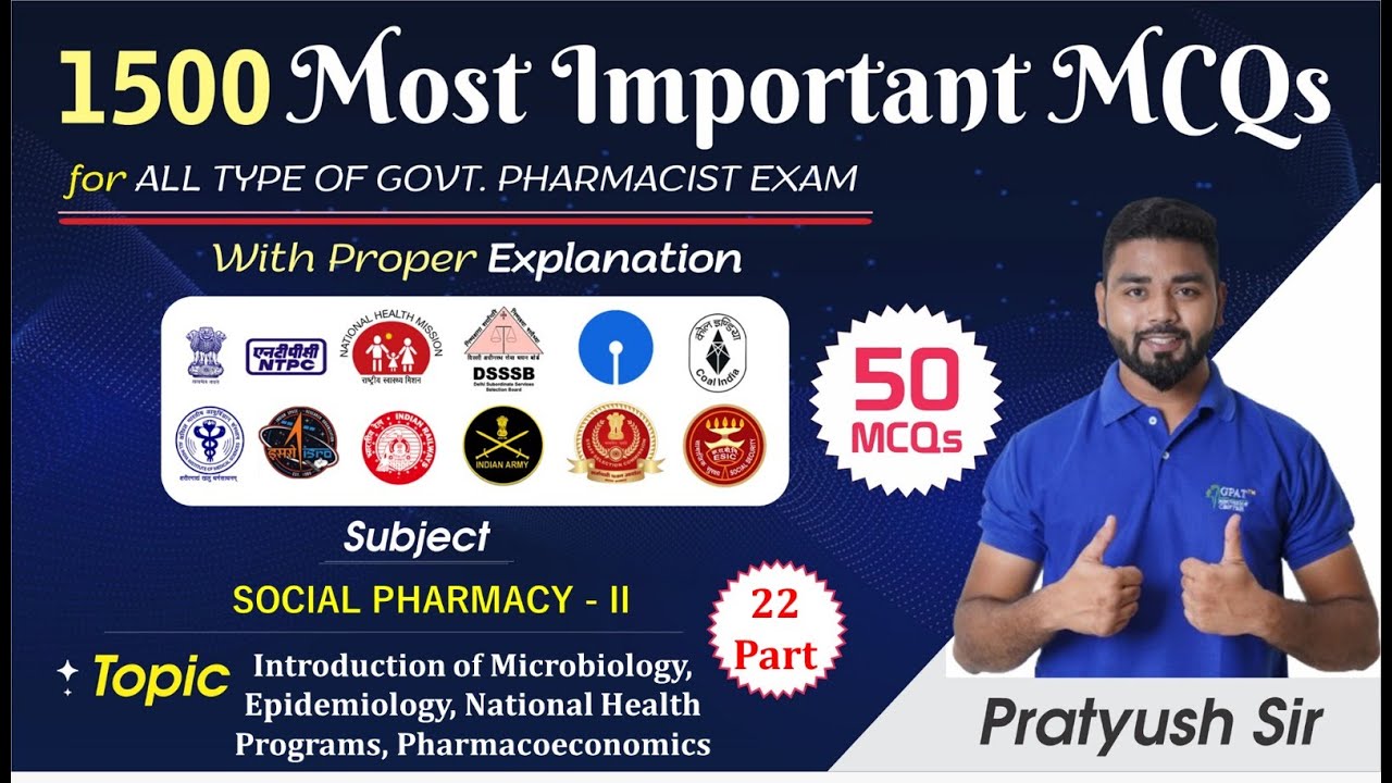 Social Pharmacy-II |Top 50 MCQs with Explanations, 1500 Most Important Questions for Pharmacist Exam