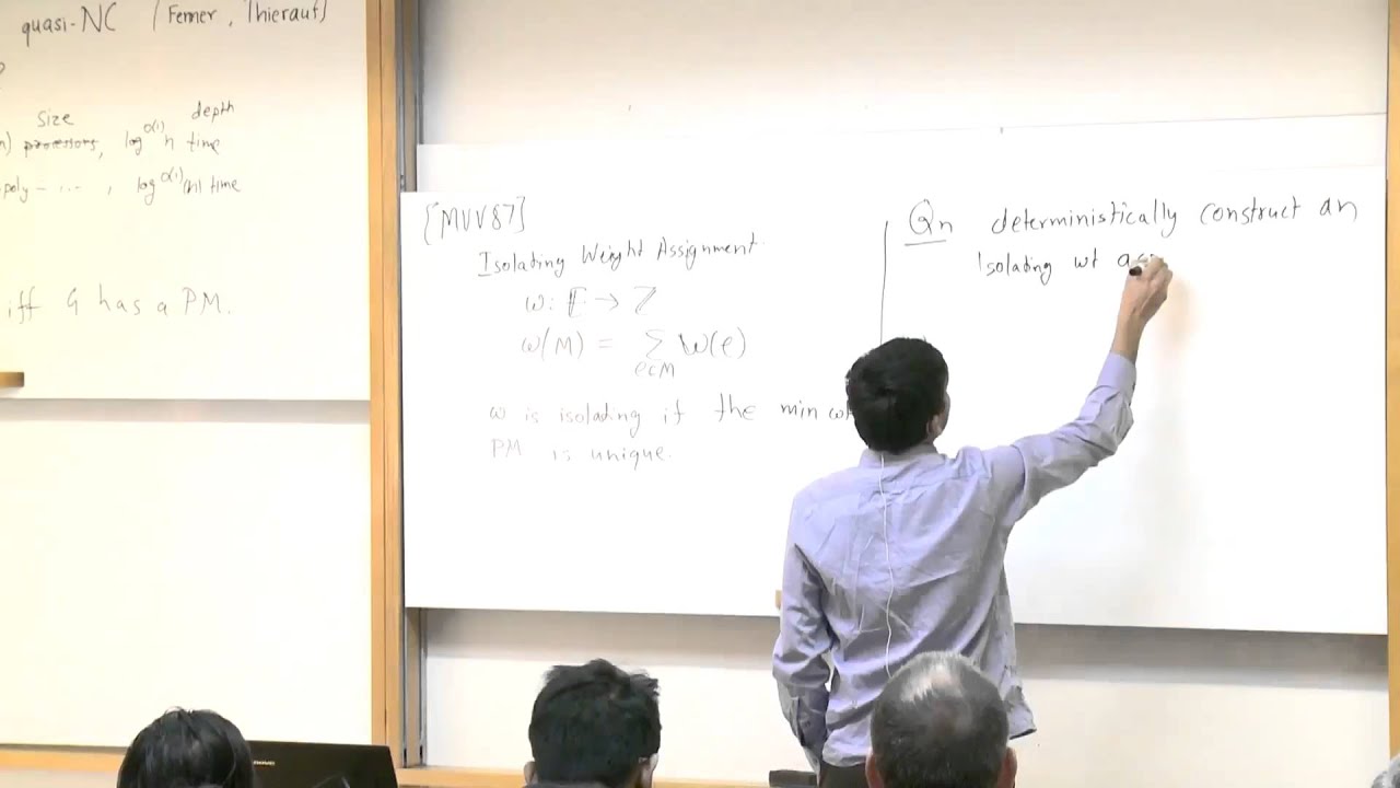 Rohit Gurjar: Bipartite matching is in quasi-NC - צילום הרצאות סטודיו האנה בי