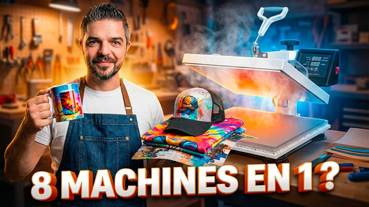 Sublimation Textile : Test Complet de la Presse à Chaud MECPOW MP3881 8 en 1
