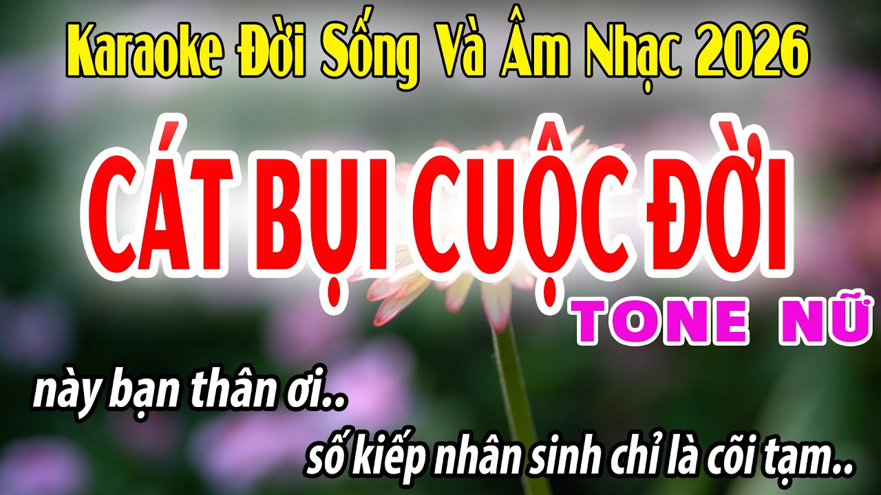Cát Bụi Cuộc Đời Tone Nữ | D#m | Karaoke Đời Sống Và Âm Nhạc | Beat Phối Mới Dễ hát 2026
