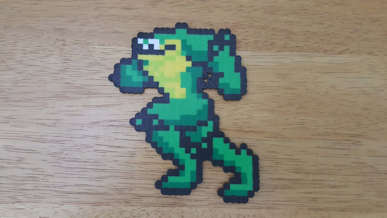 Crafting Battletoads Character with Perler Beads Timelapse
