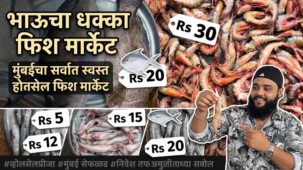 Bhavcha Dhakka Fish Market Mumbai Ka Sabse sasta Fish Market Wholesale Fish Market in Mumbai India 