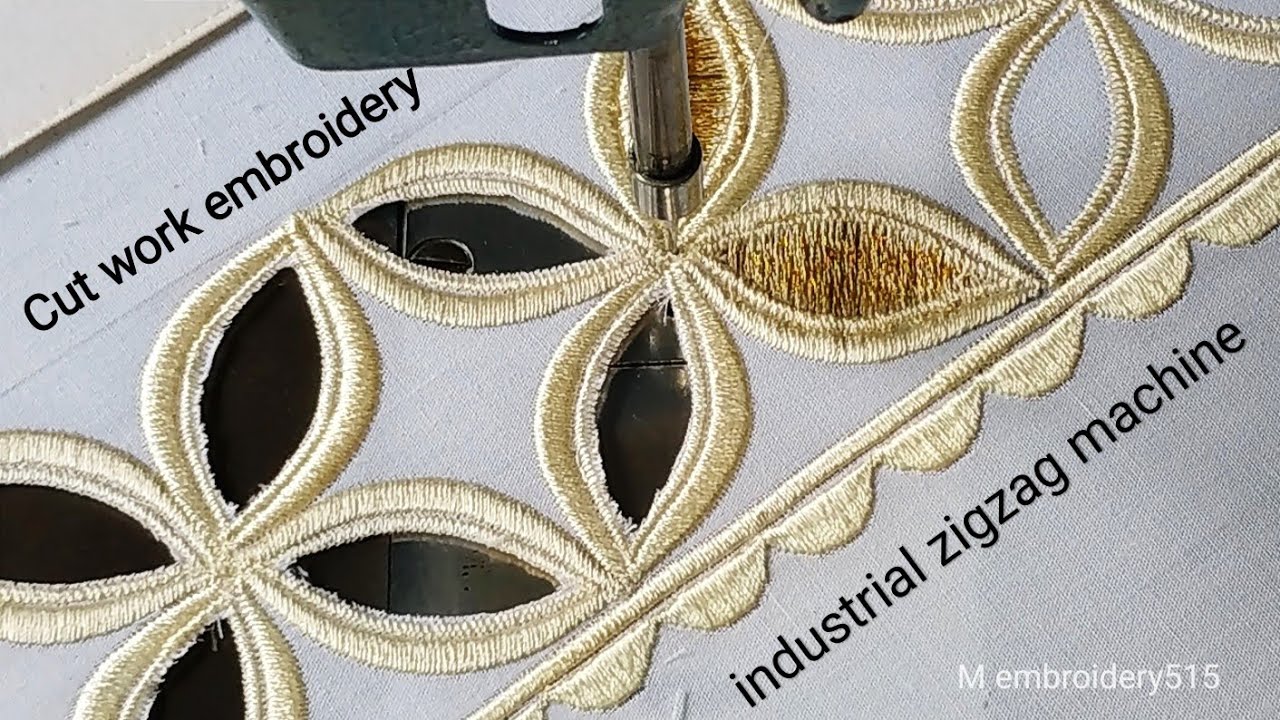 Cut work flowers Embroidery design Machine embroidery industrial zigzag machine