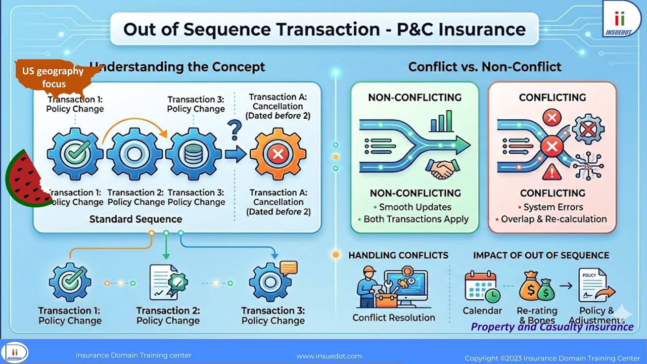 Out of sequence transaction - P&C insurance