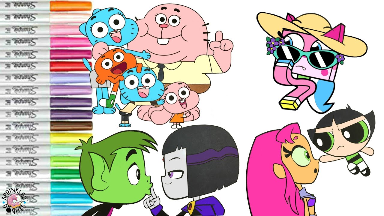 Cartoon Network Coloring Book Compilation Powerpuff Girls Teen Titans Go Unikitty Gumball