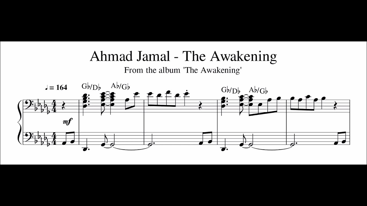 Ahmad Jamal - The Awakening - Piano Transcription (Sheet Music in Description)