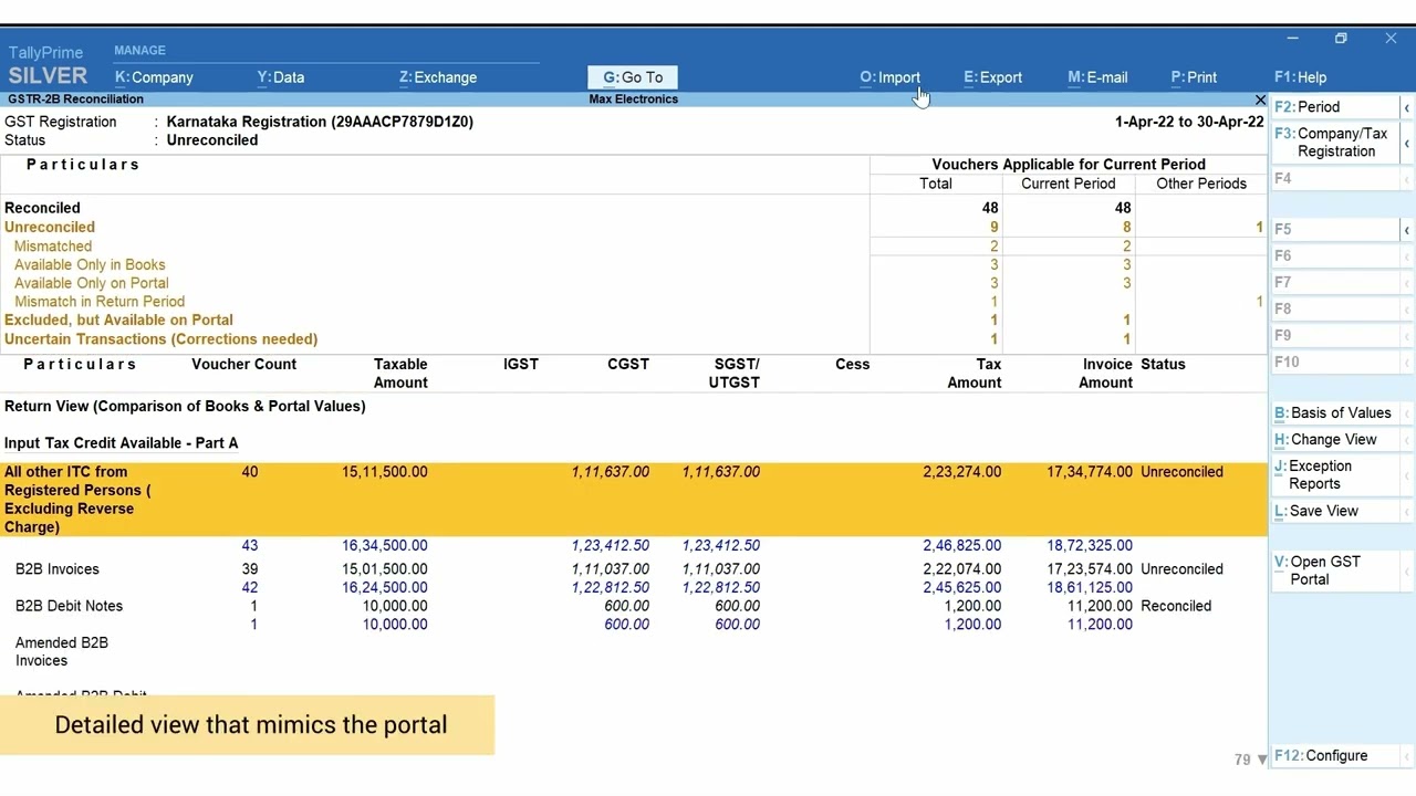 GSTR 2A and GSTR 2B Reconciliation | TallyPrime Walkthrough