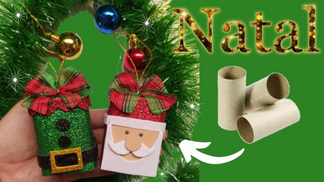 ENFEITE DE NATAL FEITO COM ROLINHO DE PAPEL HIGIÊNICO ✂️🌲 #natal