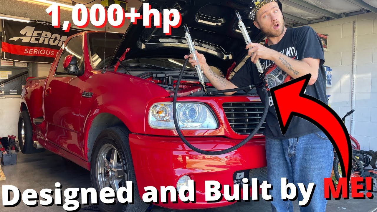 Ford Lightning Getting a Full Custom Fuel System - Fragola Push Lock Install - Part 1