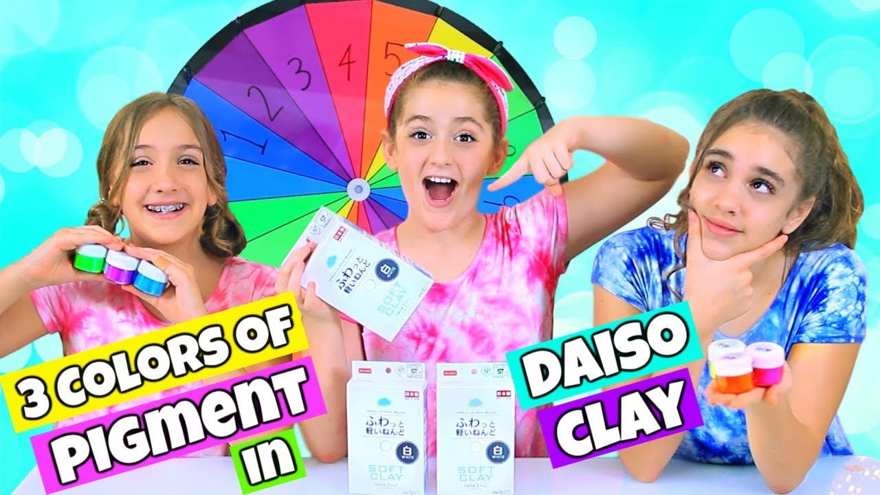 Mystery Wheel 3 Colors of Pigment in Daiso Clay Slime Challenge!