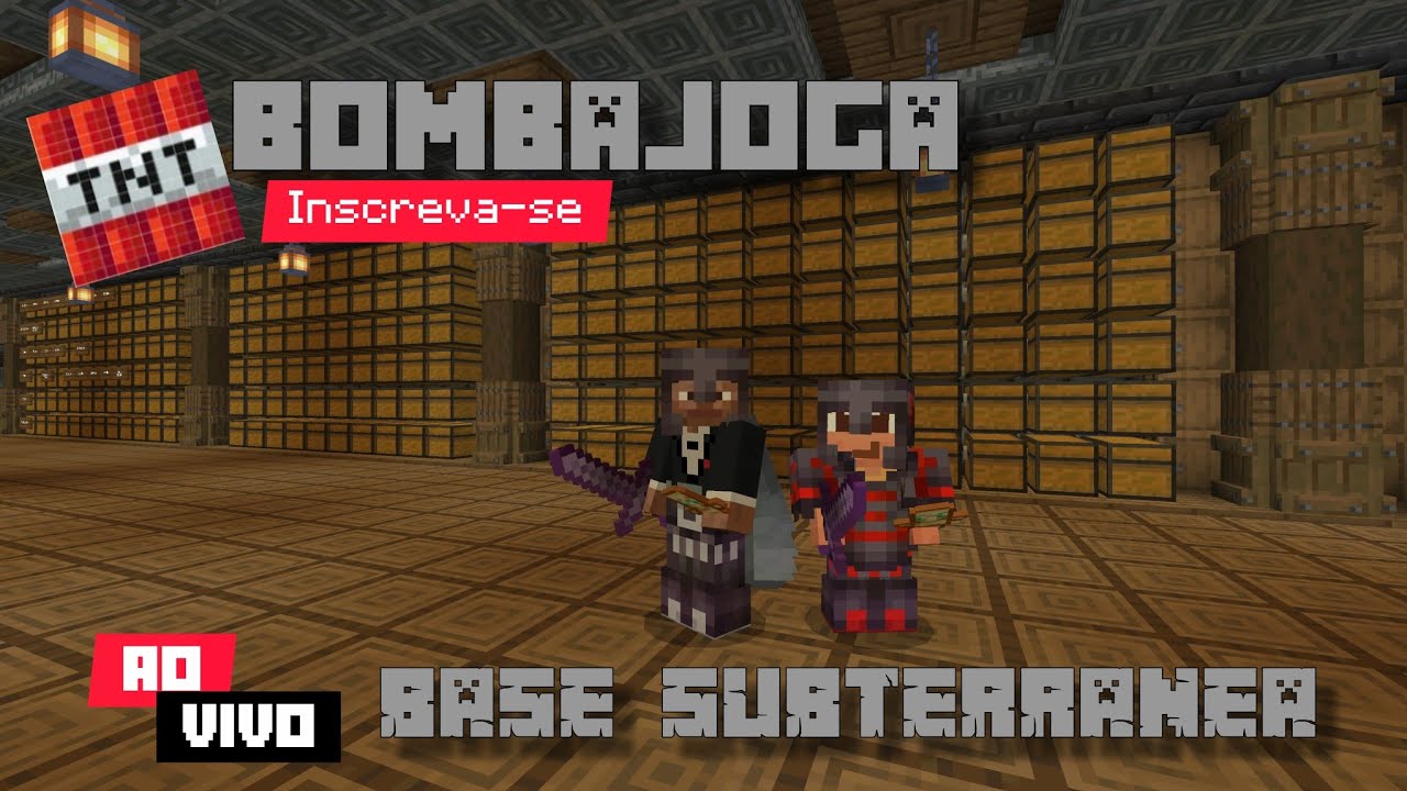 Minecraft - EP71 BASE SUBTERRÂNEA - bombajoga live