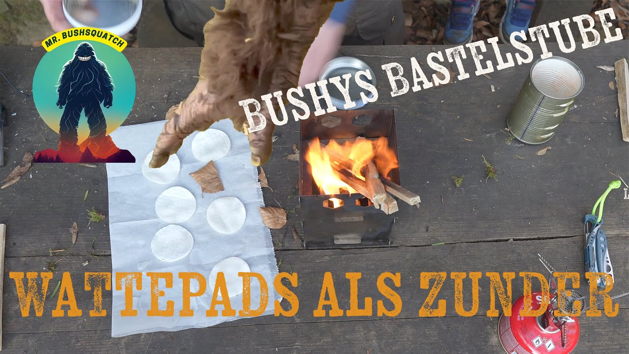 Wattepads als ZUNDER - Zunder mit Wattepads und Wachs herstellen ( kinderleicht bushcraften )