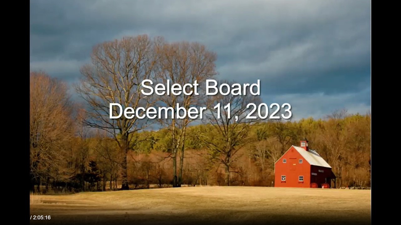 Select Board -  December 11, 2023