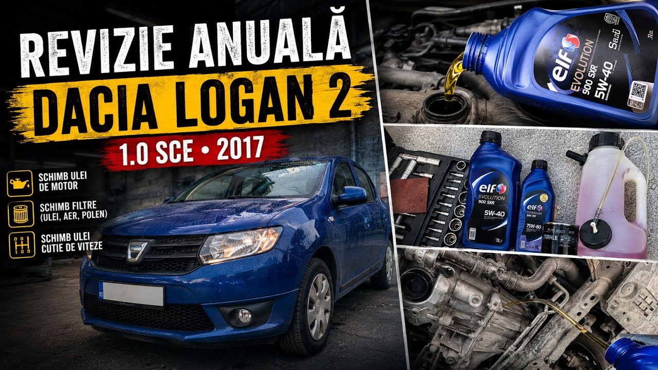 Revizie anuală Dacia Logan II 1.0 SCe. Am schimbat uleiul cutiei de viteze după 80000 km🔧🪛🔩⚙️