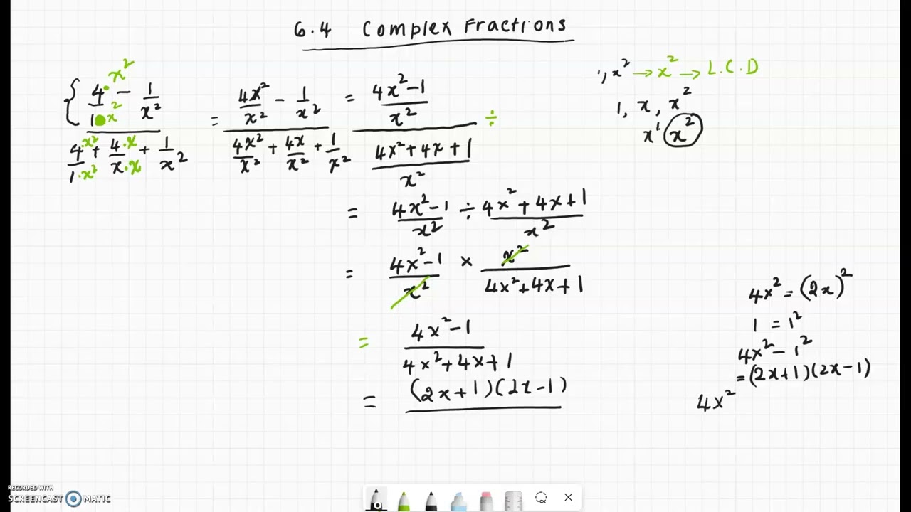 MTH100 Section 6.4 Complex Fraction Part 3