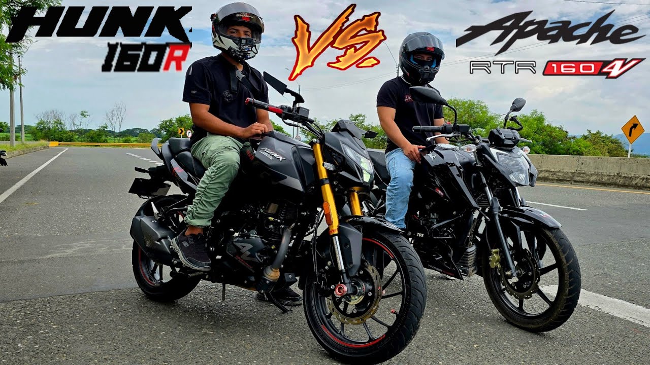 Hero Hunk 160R 4V VS TVS Apache 160 4V ¡LA BATALLA ESPERADA!🤯 DRAG RACE 🏍🚀