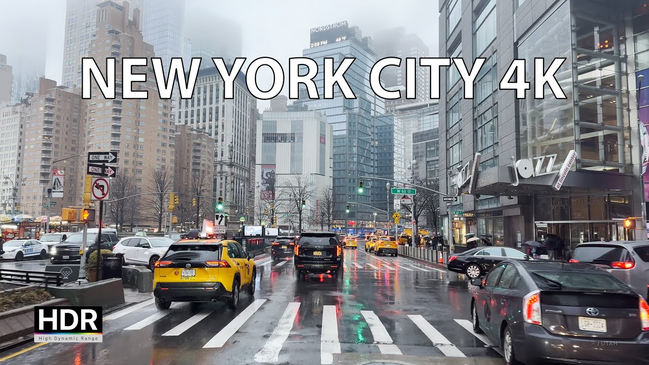 Rainy Streets of New York City - 4K HDR Compilation - USA