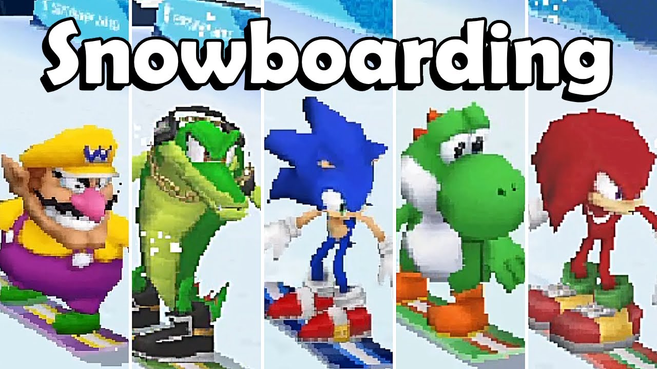 Mario & Sonic at the Olympic Winter Games [DS] - Snowboard Cross (All Characters)