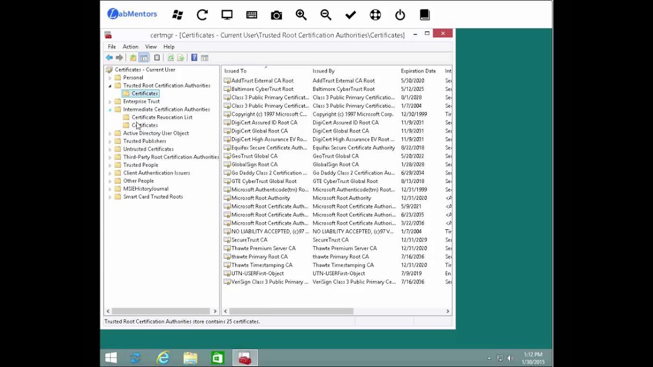 Security+5e Lab6-3: Viewing Digital Certificate Revocation Lists (CRL)