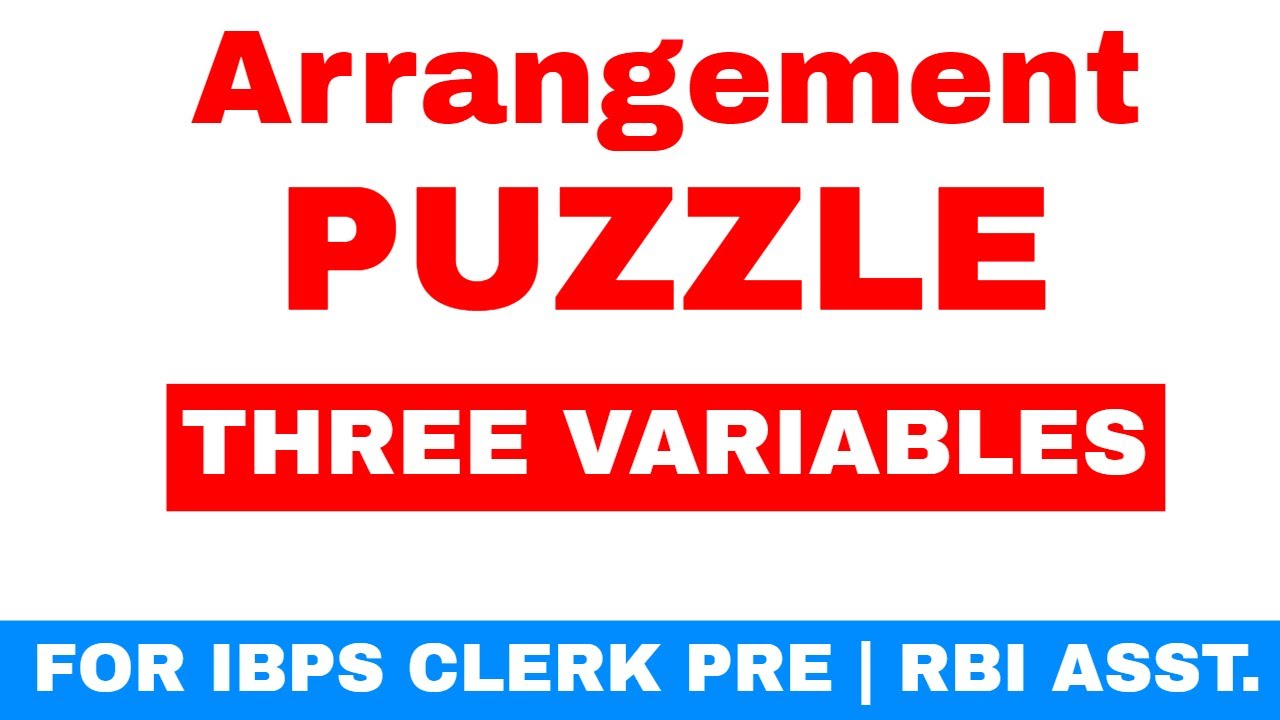 Day Arrangement Puzzles Three Variable  For IBPS CLERK PRE | RBI ASST. Exam [ In Hindi ]