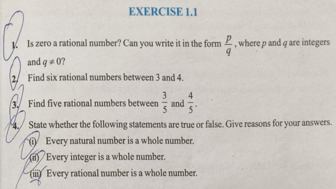 Class 9th ncert maths solution exercise 1.1  exercise 1.1 class 9th ncert maths 