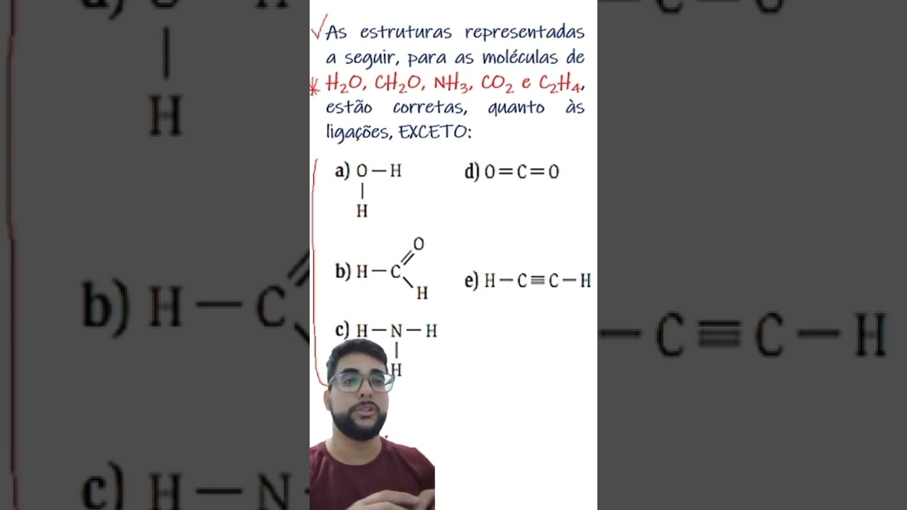 F&oacute;rmula molecular e f&oacute;rmula estrutural