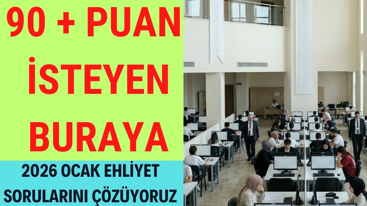 Ehliyet Sınav Soruları 2026 / Ocak - Subat  2026 Çıkmış Ehliyet Soruları Çöz (TAMAMI ÇÖZÜMLÜ)