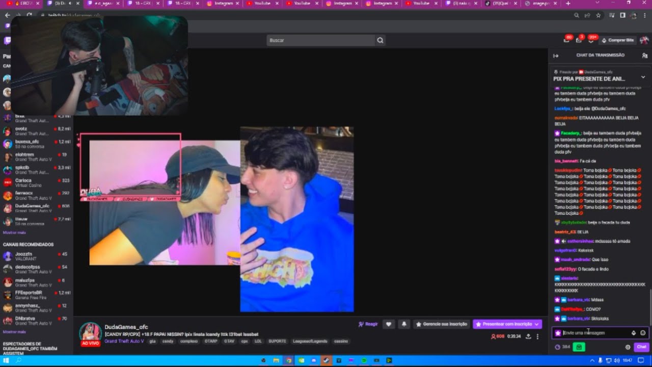 FACADA REAGIU ELAS BEIJANDO ELE E O LOCKING EM LIVE!