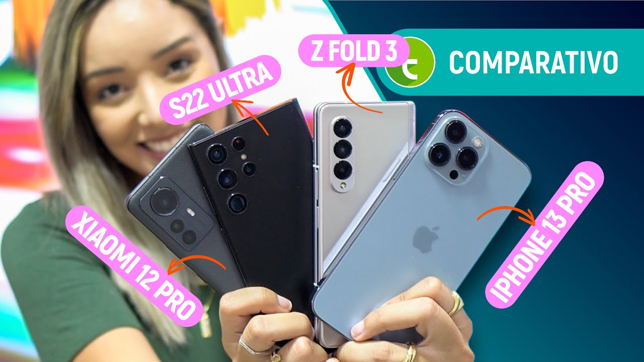 DESAFIO de CÂMERAS: GALAXY S22 ULTRA vs IPHONE 13 PRO MAX, XIAOMI 12 PRO e Z FOLD 3 | Comparativo