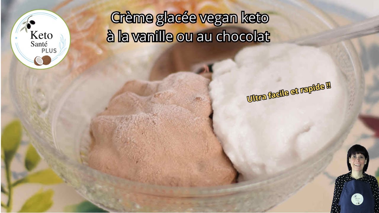 Crème glacée à la vanille ou chocolat keto / cétogène / vegan / ultra rapide