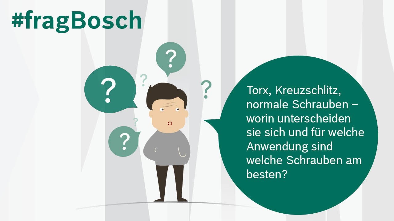 Welche Schraube f&uuml;r welche Anwendung? Tutorial. #fragBosch