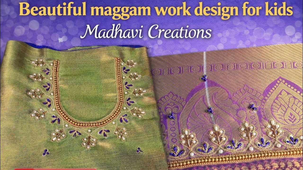 My second order #Maggam work #kids blouse design