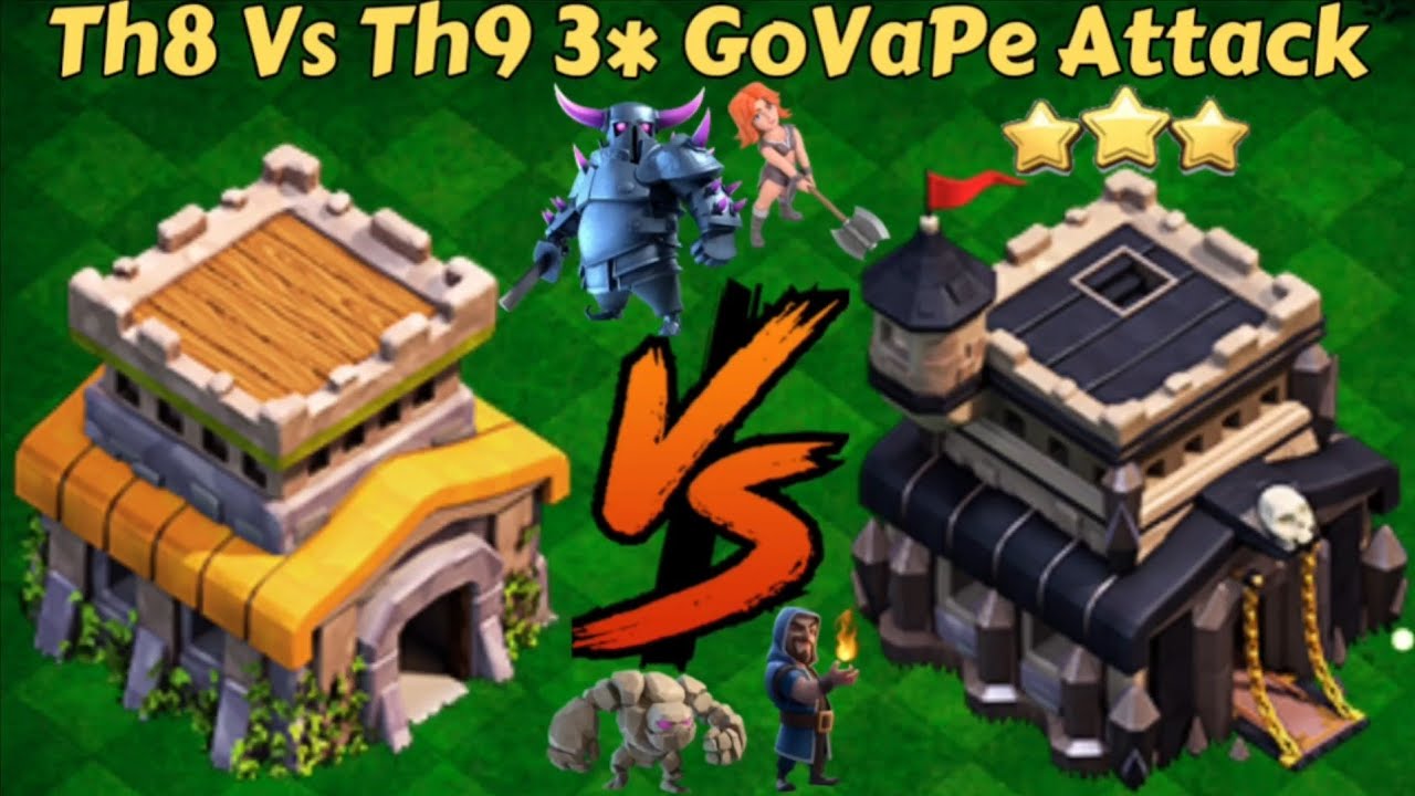 Most Powerful Th8🆚Th9 3* Attack Strategy 2024|Th8 GoVaPe Attack Strategy 2024 