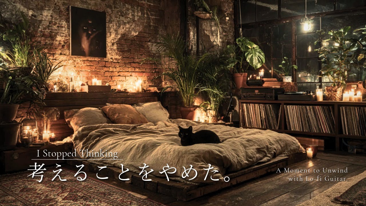 【夜の癒しBGM】落ち着きたい夜に、考えることをやめた。｜読書・勉強・睡眠｜Lo-fi Guitar［80分］🌙🎵