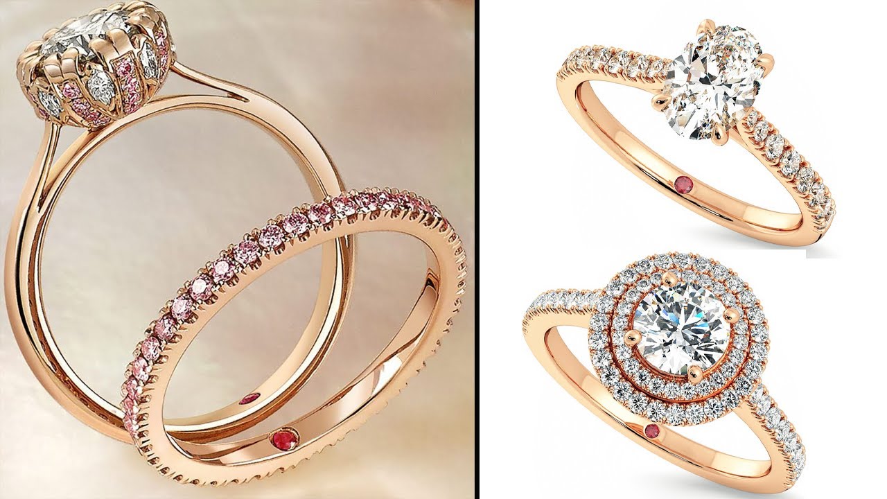 Rose gold engagement rings design | Rose gold diamond ring | Gold diamond ring