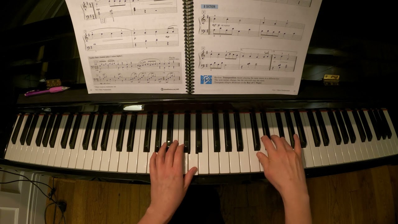 Allegro Moderato by Nancy Faber from Adult Piano Adventures Book 2