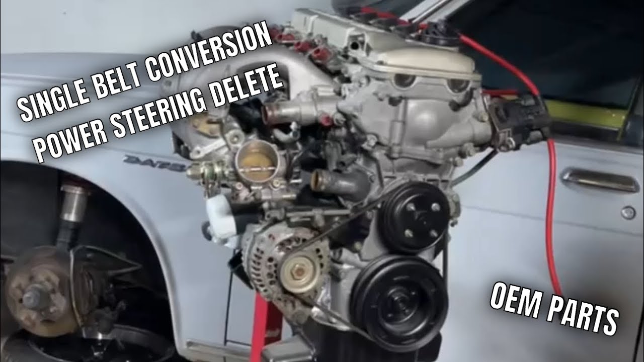 KA24de single belt conversion 240sx | Datsun 510 build