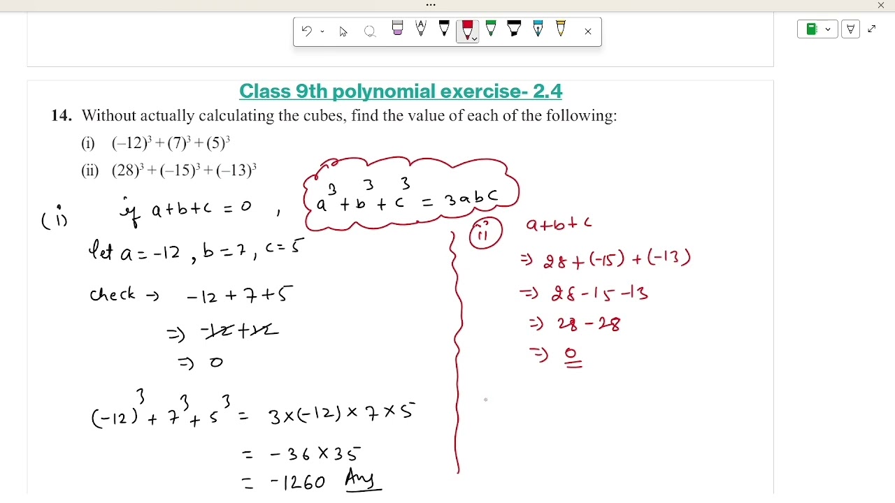 Class 9th polynomial Exercise-2.4 Questions 13, 14 ,15 &16.