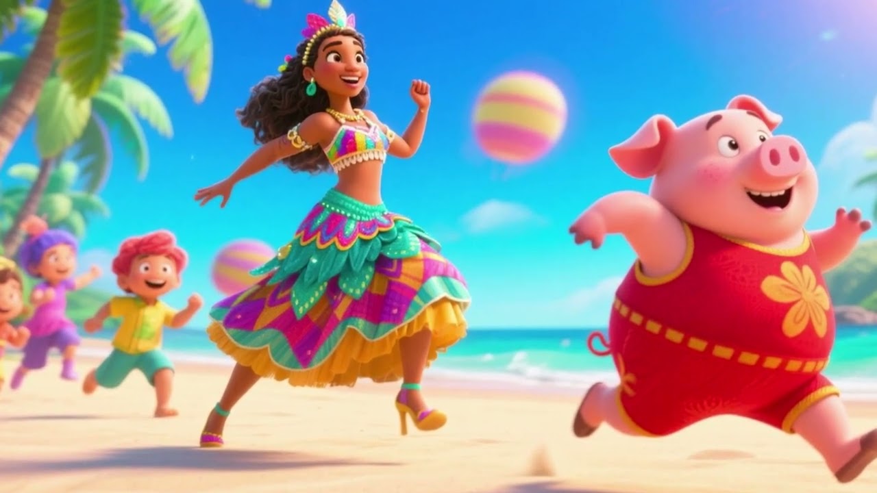 Moana & Piggy Run and Dance | Funny Kids Adventure 🐷💃