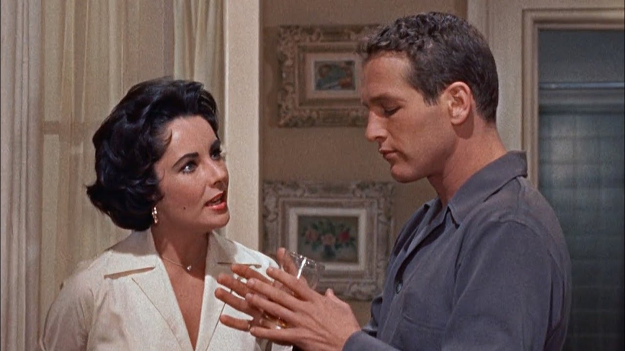 [HD] Elizabeth Taylor and Paul Newman in Cat on a Hot Tin Roof (1958) ①